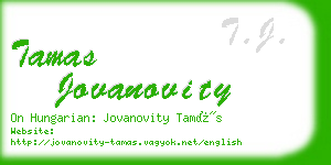 tamas jovanovity business card